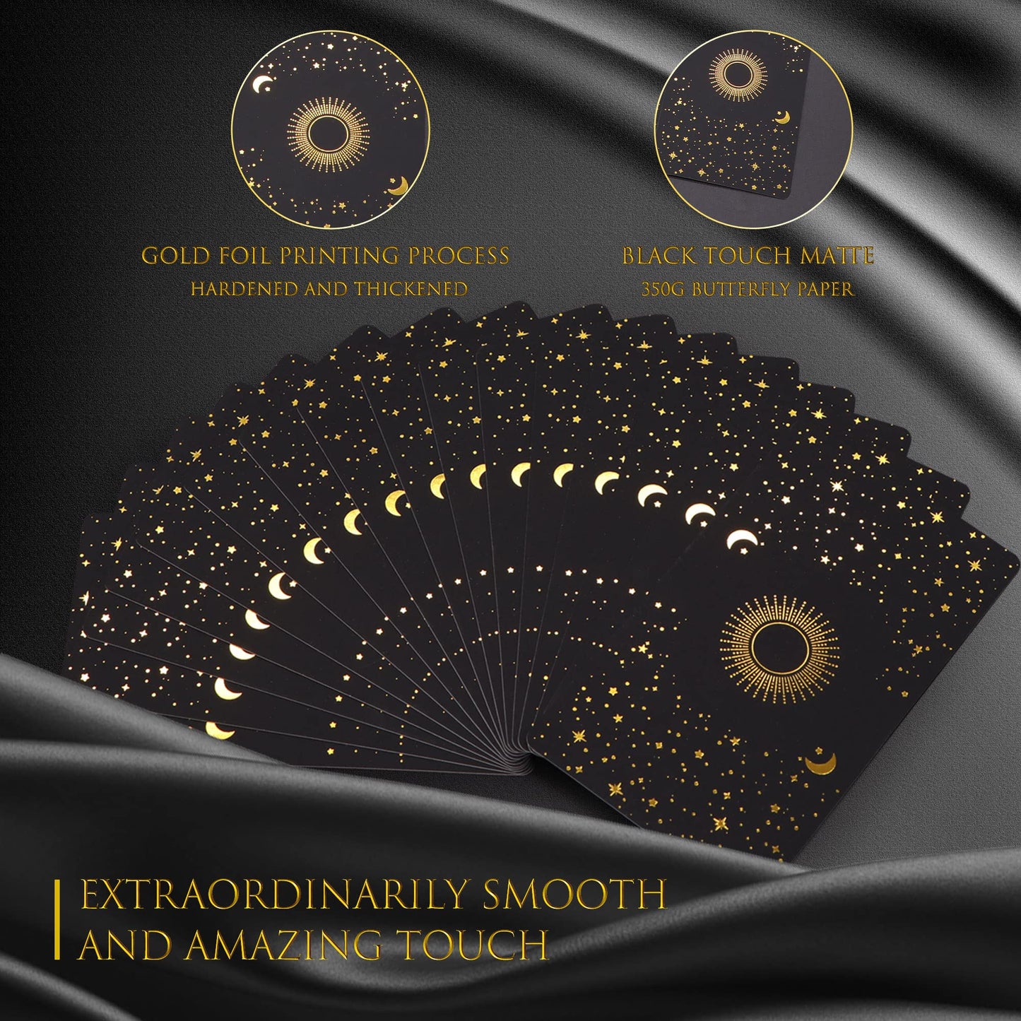 ACELION Original Tarot Card Set with Guide — 78 Gold Foil Cards for Beginners
