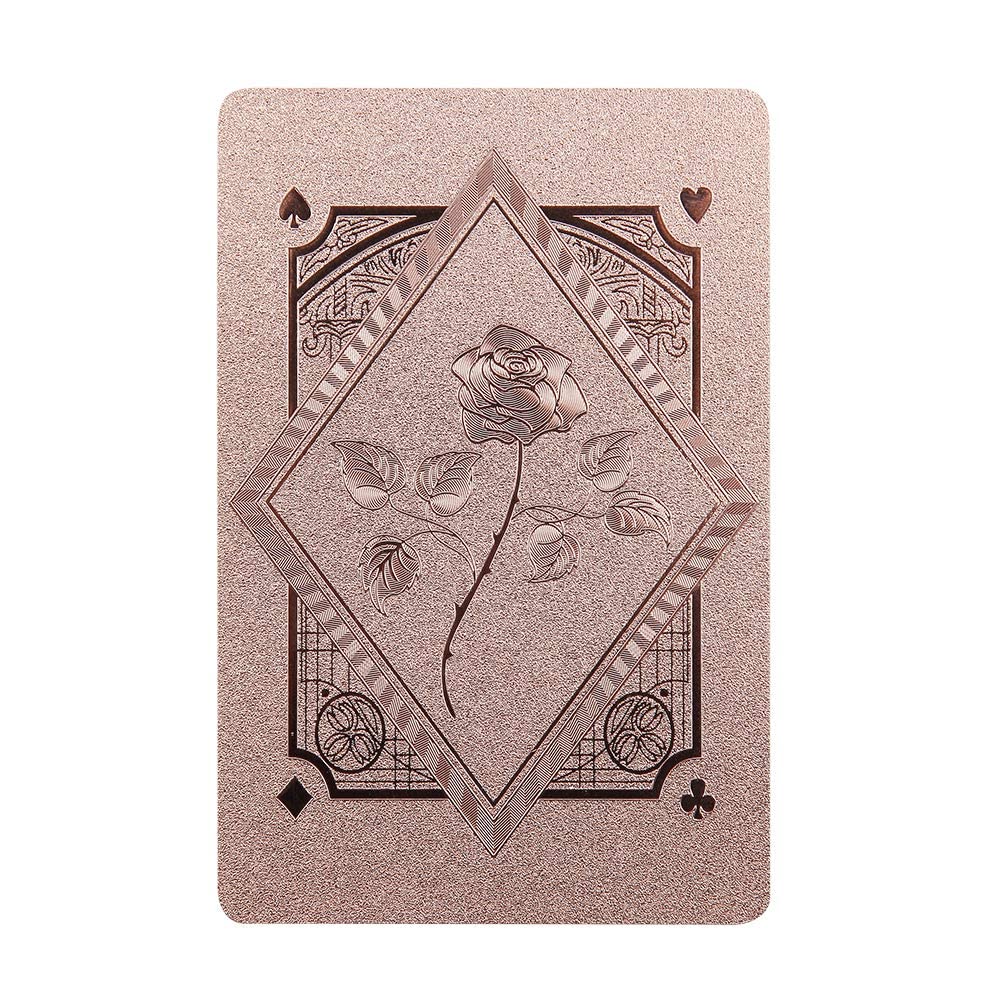 ACELION Waterproof Playing Cards – Durable Plastic Deck (54 Cards) in Rose Gold