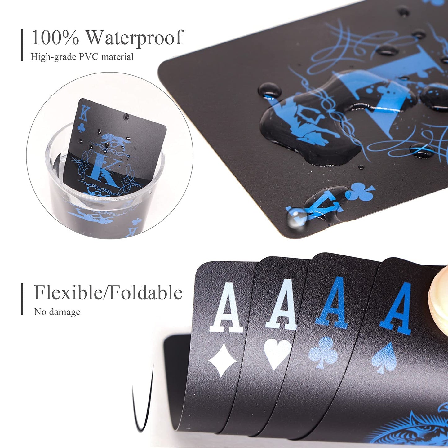 ACELION Waterproof Playing Cards – Wolf-Themed PVC Deck, Durable & Outdoor-Ready