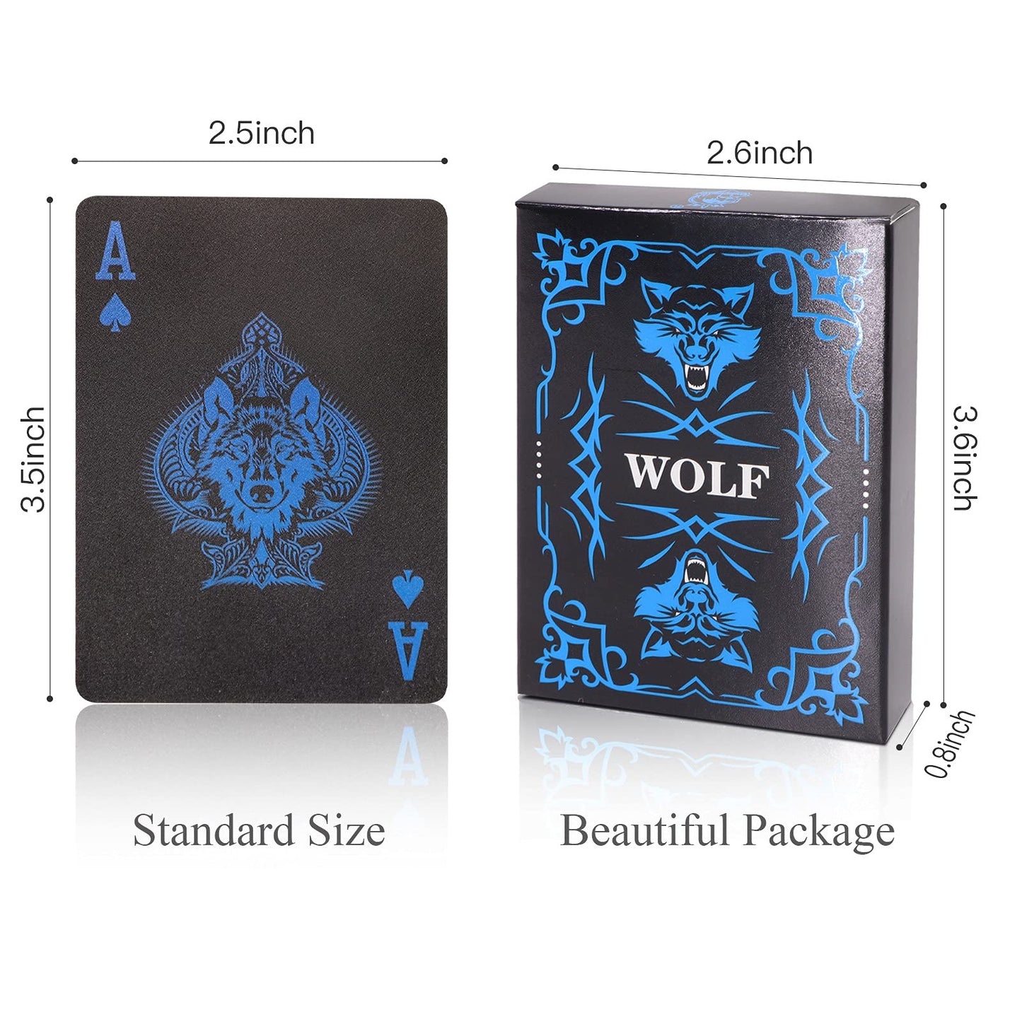 ACELION Waterproof Playing Cards – Wolf-Themed PVC Deck, Durable & Outdoor-Ready