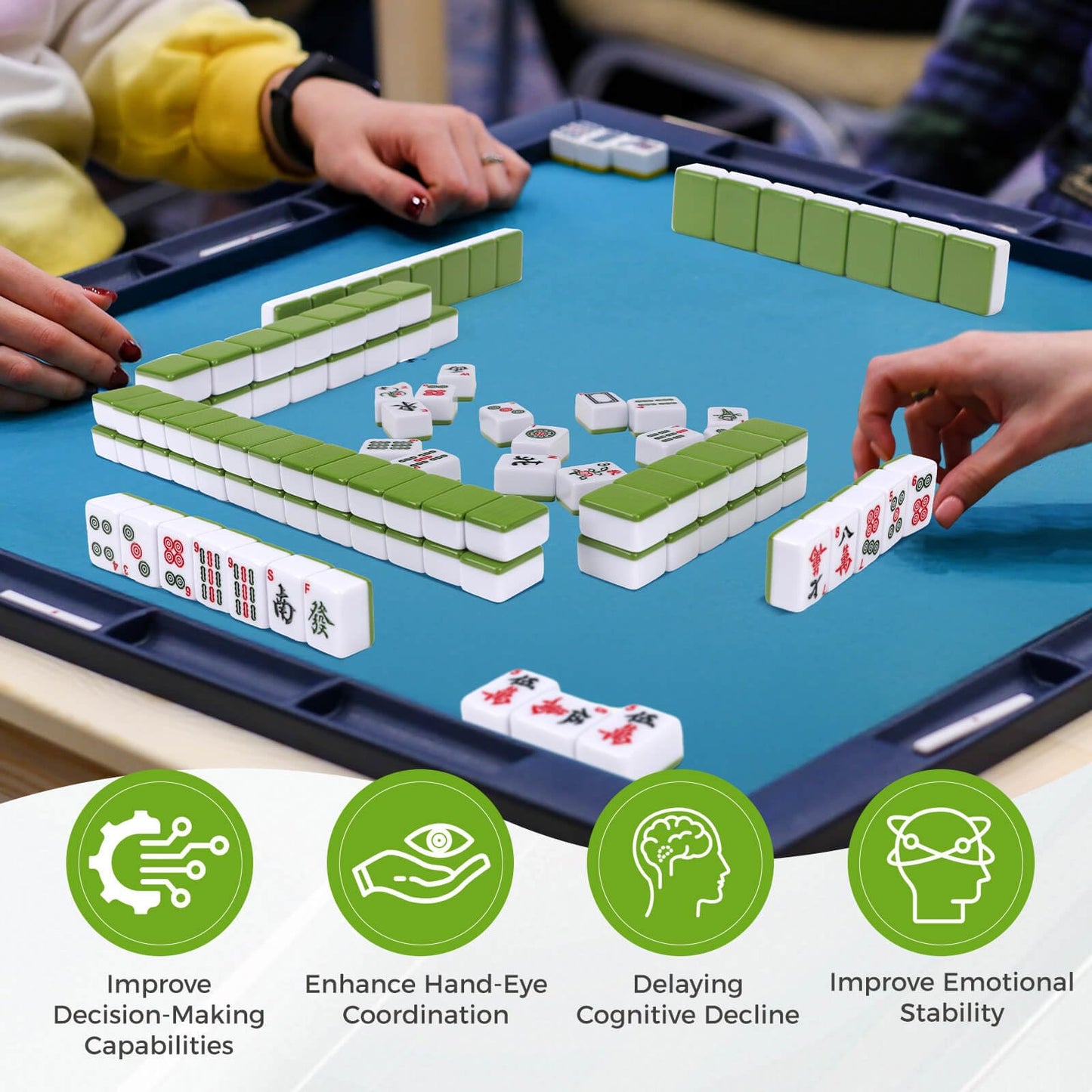 Aceshmir Mahjong Tile Set – 146-Piece Chinese Mahjong Tiles with Elegant Storage Case | Easy to Carry