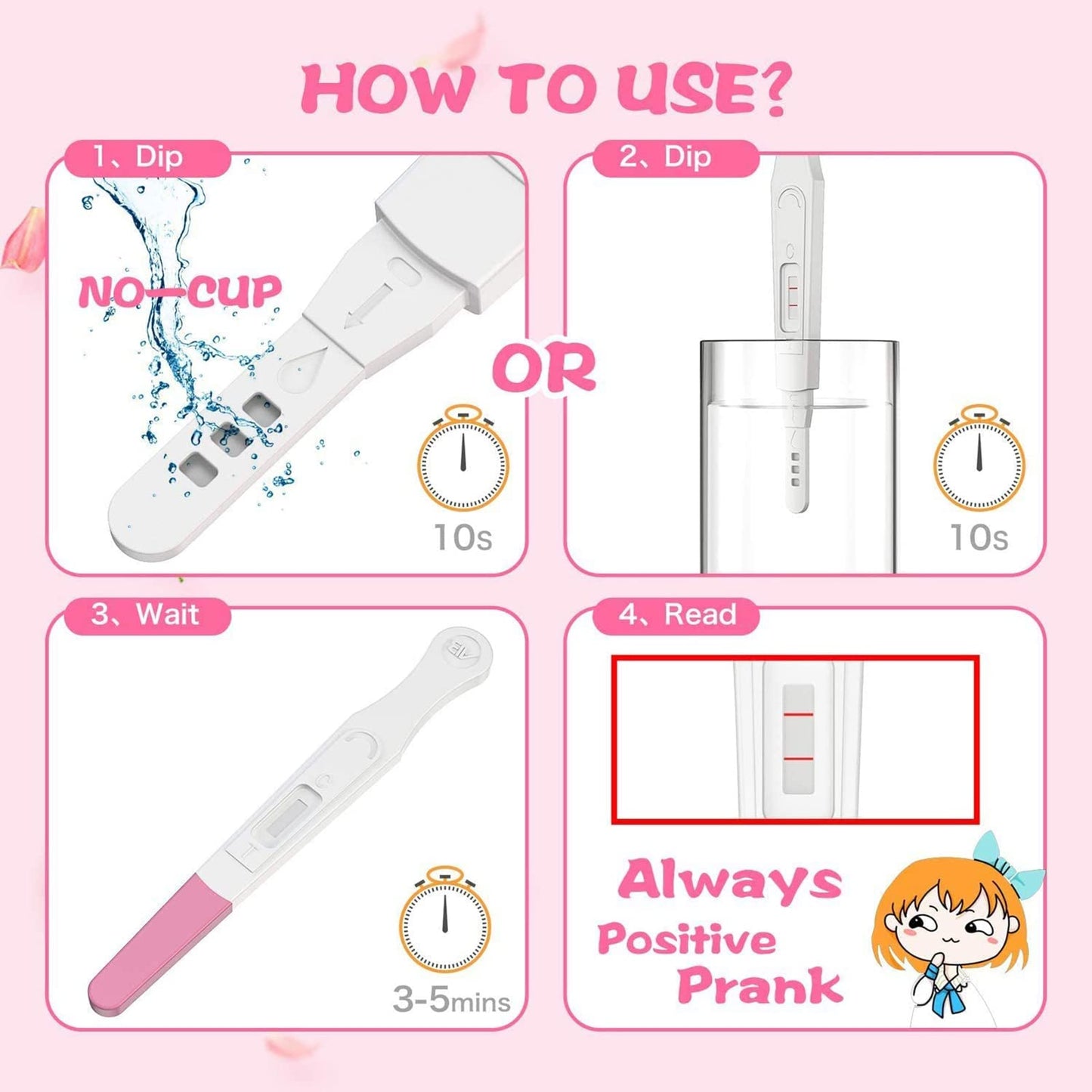 Acessorz Fake Prank Pregnancy Test Kit - 2 Pack Pink | April Fool's Day Pranks