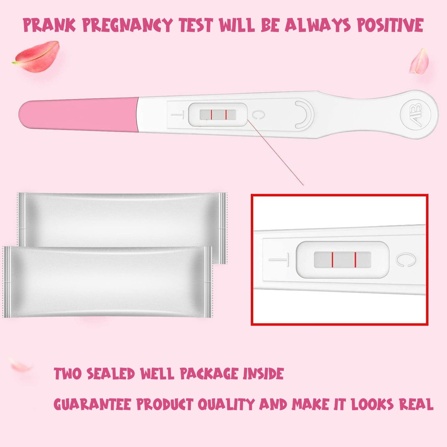 Acessorz Fake Prank Pregnancy Test Kit - 2 Pack Pink | April Fool's Day Pranks