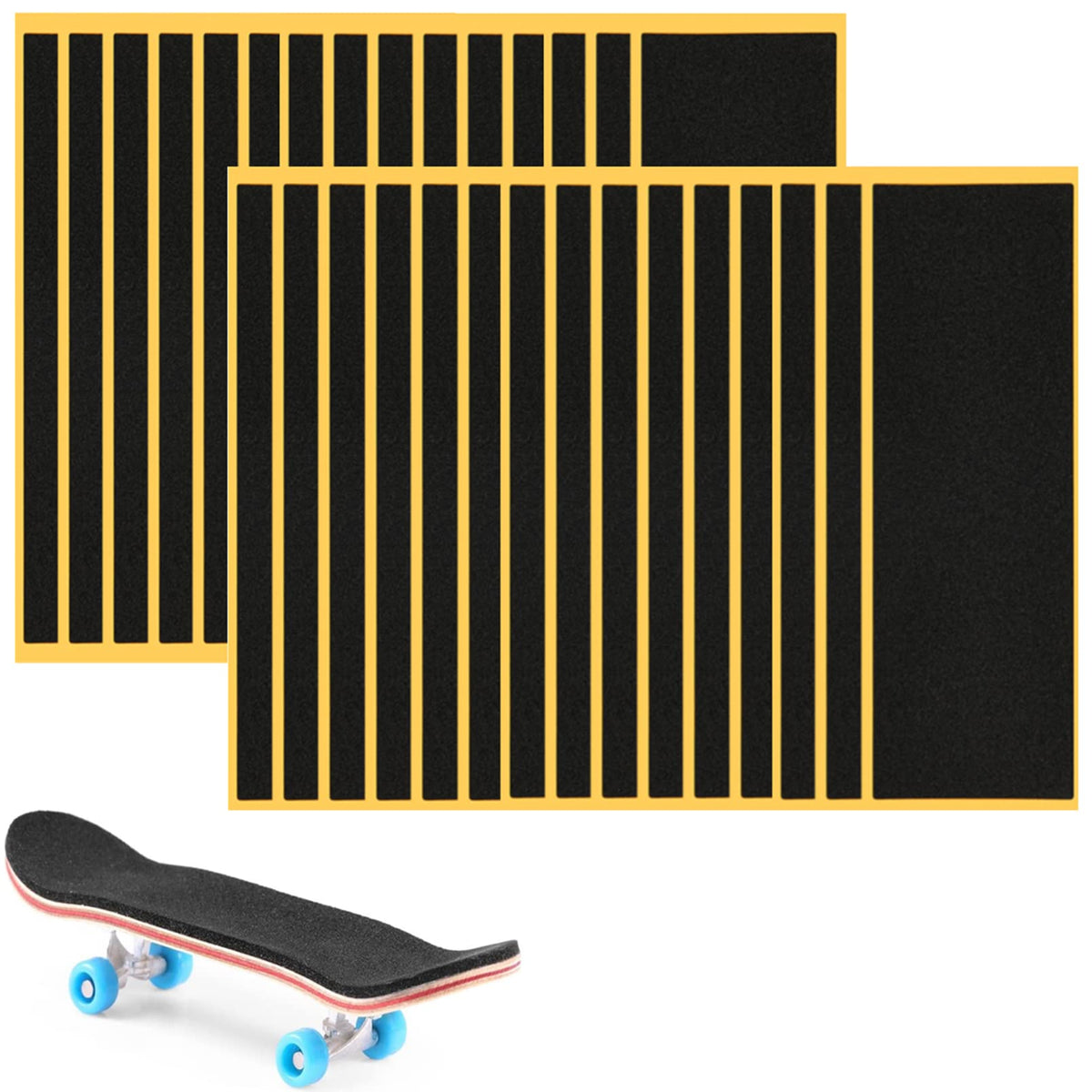 ACFELLE 30Pcs Fingerboard Grip Tape PRO – Non-Slip PU Foam, 110x38mm, Black