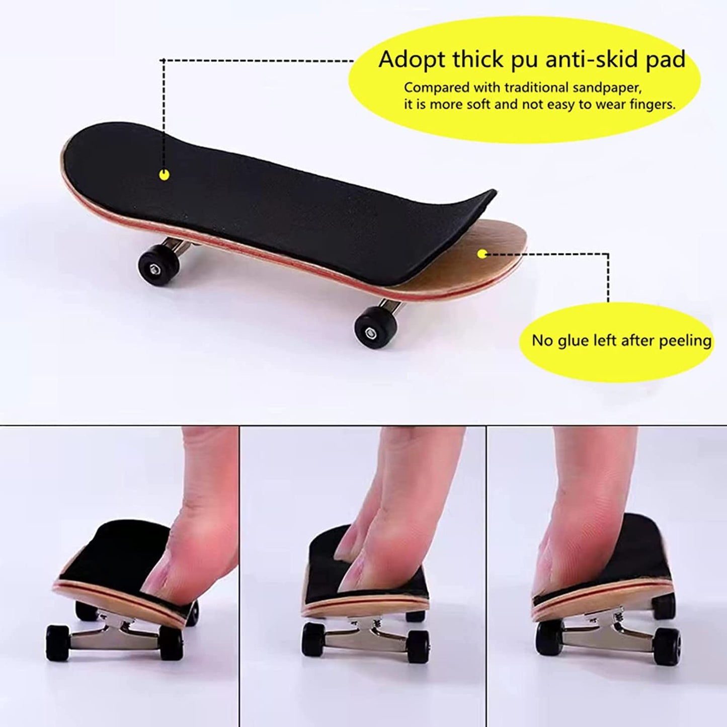 ACFELLE Fingerboard Grip Tape – PRO Quality, 8 Sheets, Black Foam 110mm x 38mm