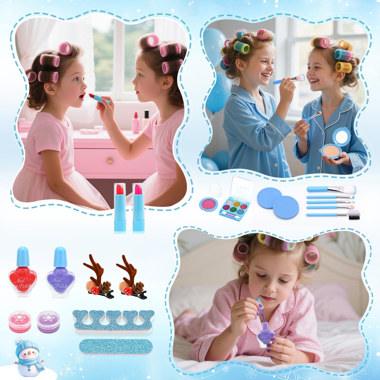 ACGASK Real Washable Makeup Kit for Girls — Safe, Portable Play Makeup Set for Ages 5-12