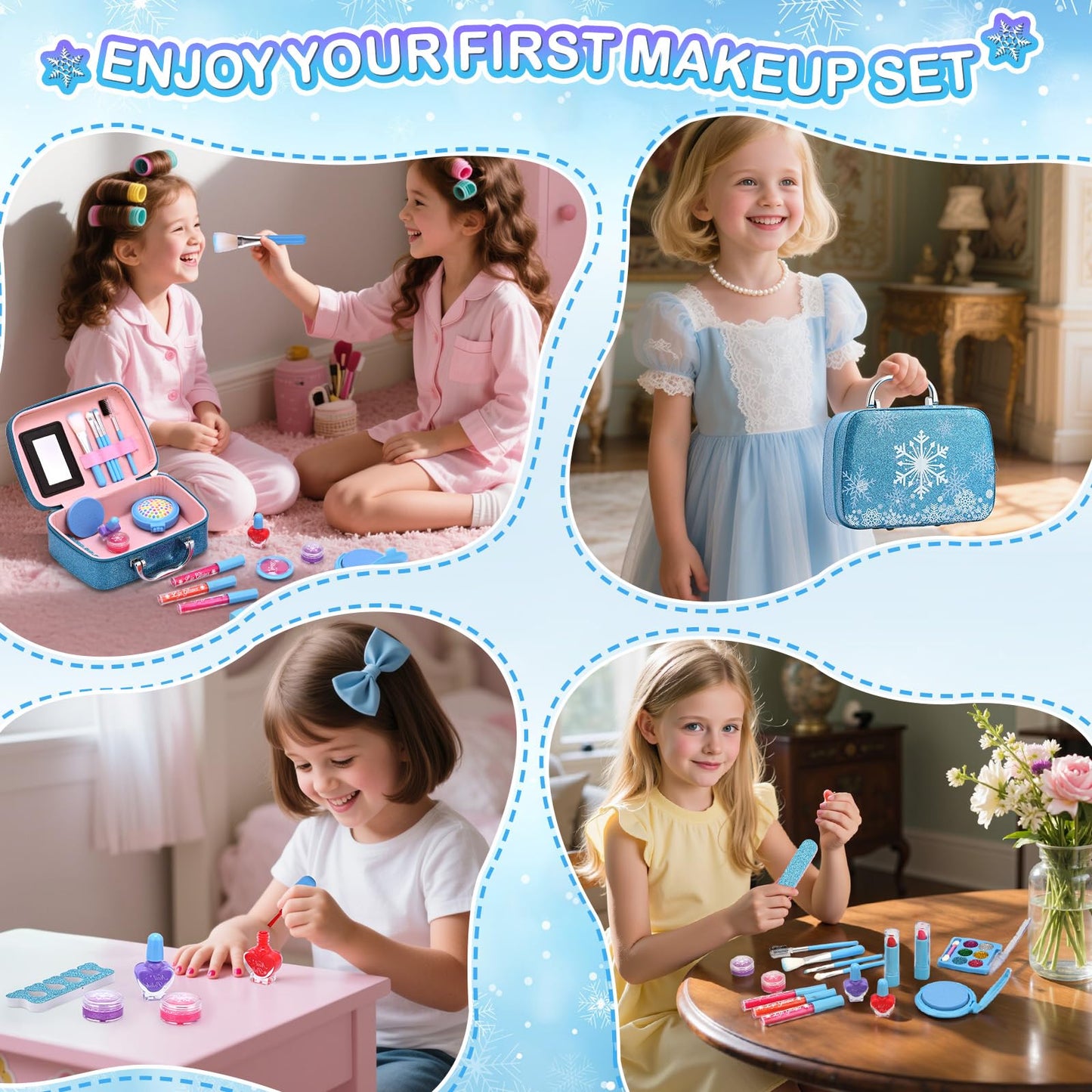 ACGASK Real Washable Makeup Kit for Girls — Safe, Portable Play Makeup Set for Ages 5-12