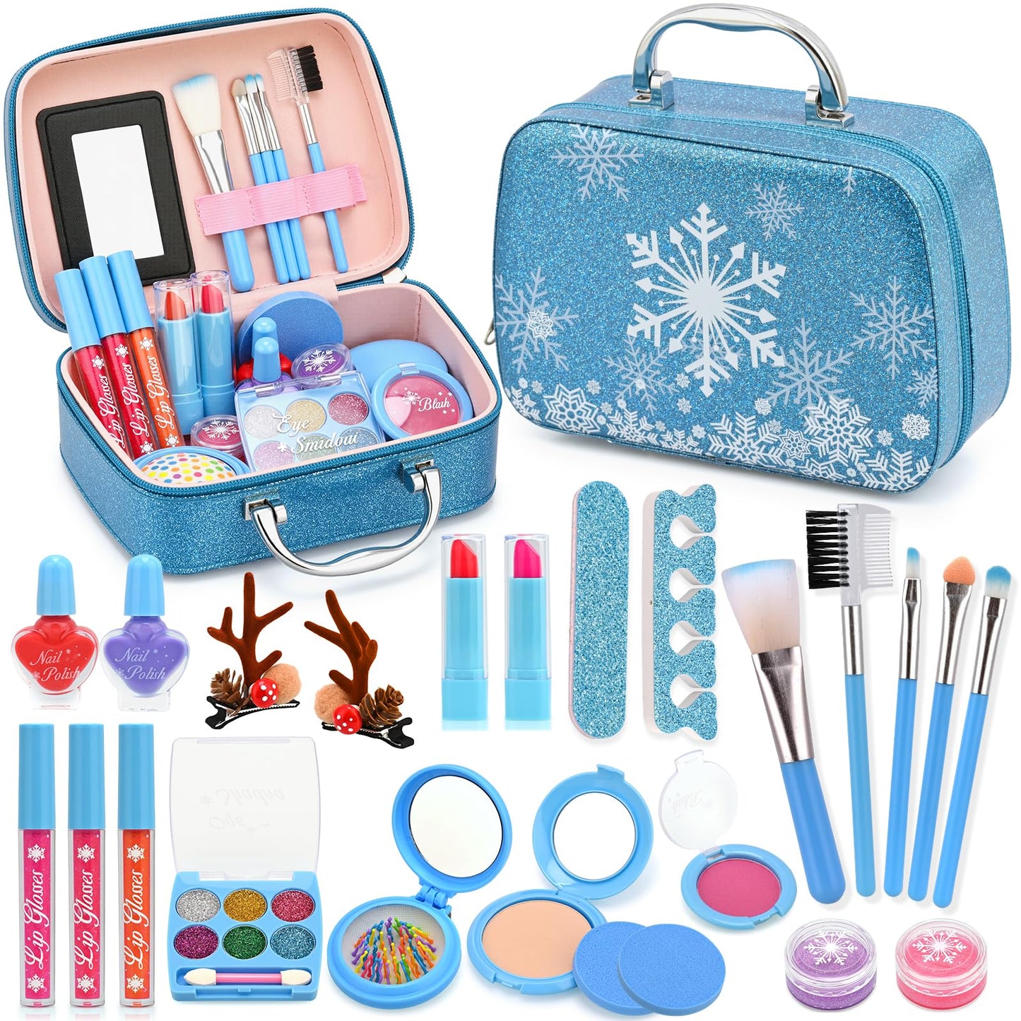 ACGASK Real Washable Makeup Kit for Girls — Safe, Portable Play Makeup Set for Ages 5-12