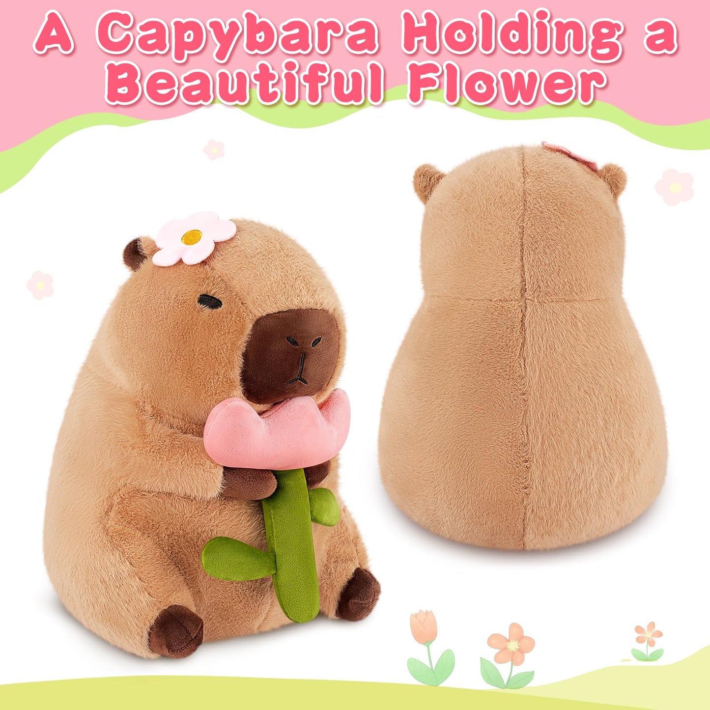 Achwishap Capybara Plush – Cute Capybara Stuffed Toys, 12” & 16” | Kawaii Plush Gift