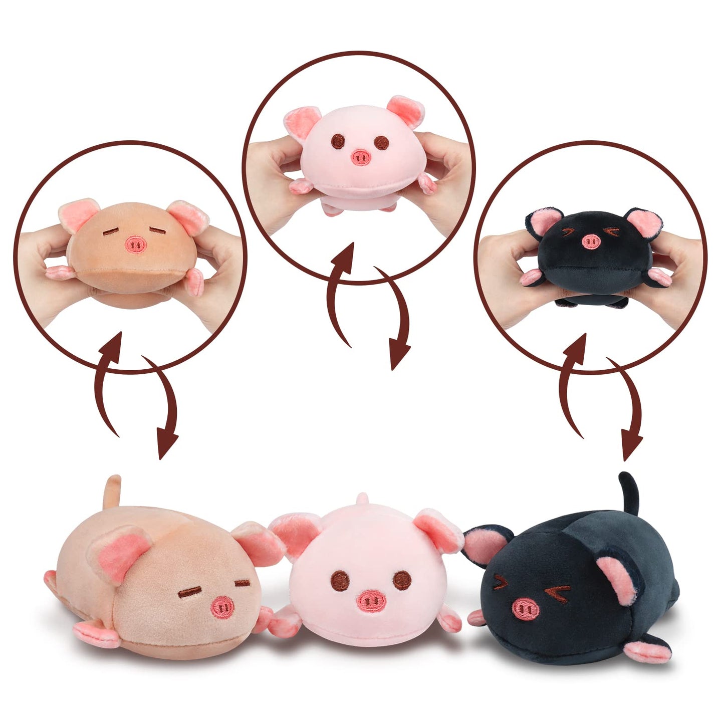 Achwishap Pig Family Plush Set – Mommy 19.6” + 3 Babies, 4-Piece Kawaii Plush Pillows