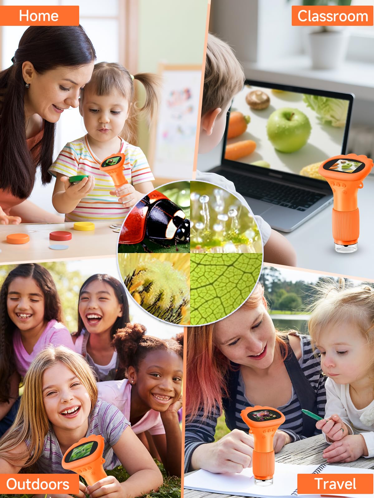 Acoath Kids Microscope - 1000X Handheld Miniscope with 2.0 Inch Screen
