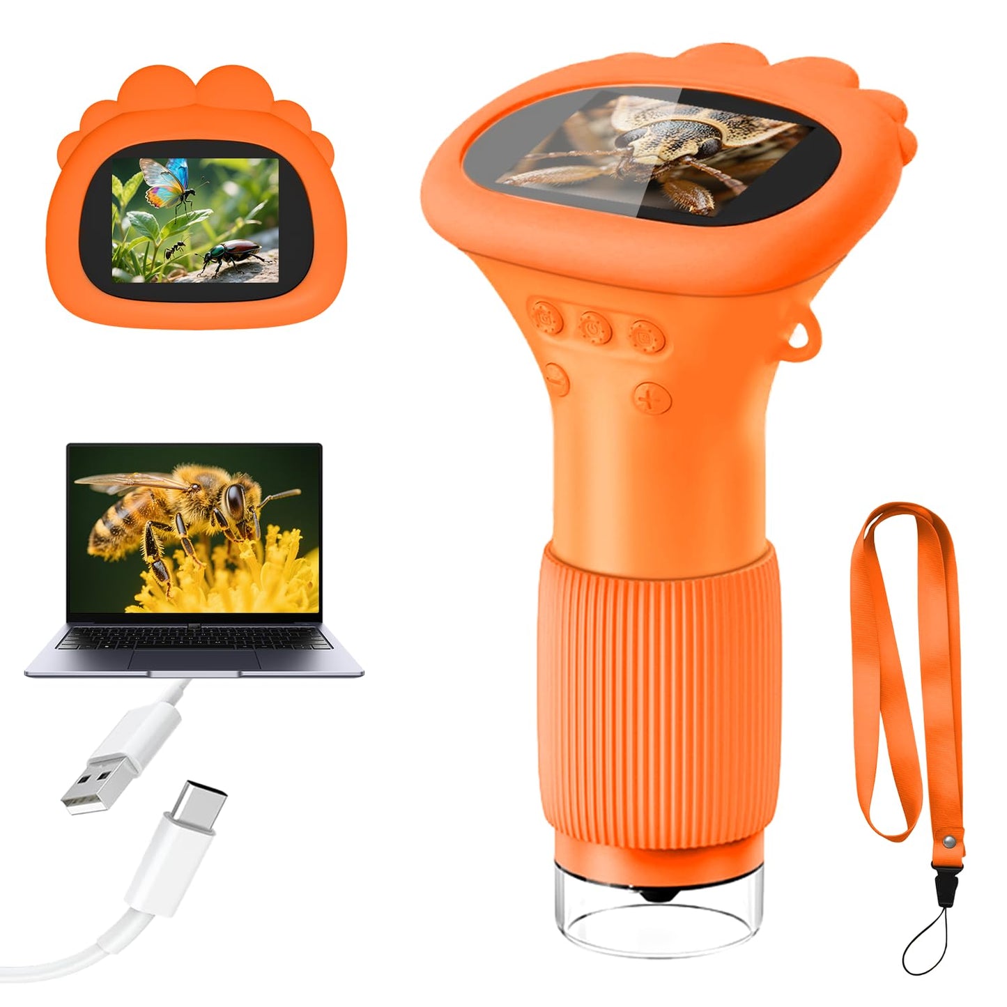 Acoath Kids Microscope - 1000X Handheld Miniscope with 2.0 Inch Screen