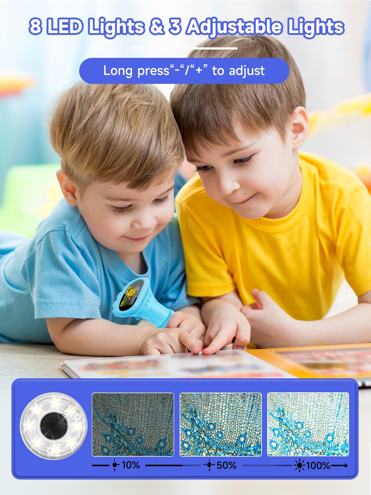 Acoath Kids Microscope 1000X – Handheld Miniscope with 2-Inch Screen
