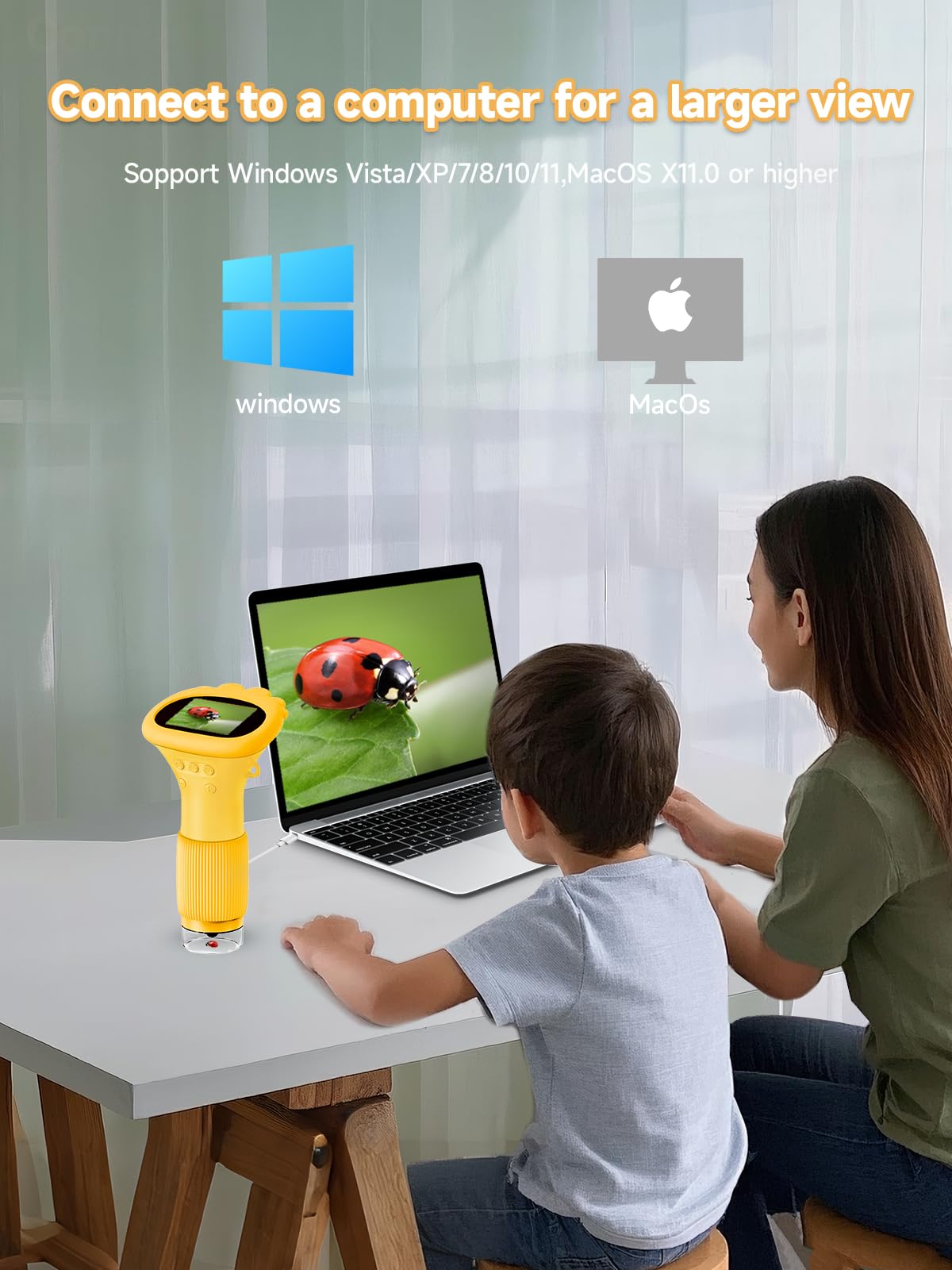 Acoath Microscope for Kids – 1000X Handheld Mini Digital Microscope with 2-inch Screen | Portable Educational Toy