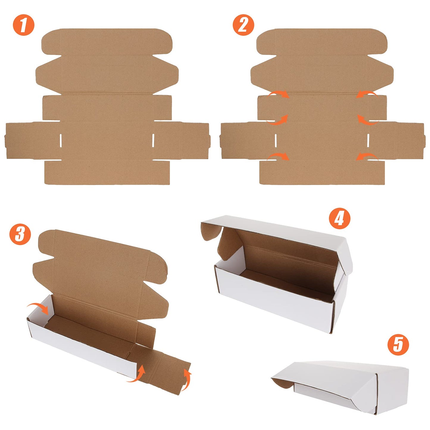 AConnet 500-Count Trading Card Storage Box — Corrugated, 10x4x2.7in, White