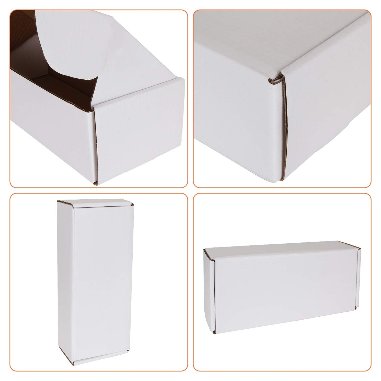 AConnet 500-Count Trading Card Storage Box — Corrugated, 10x4x2.7in, White
