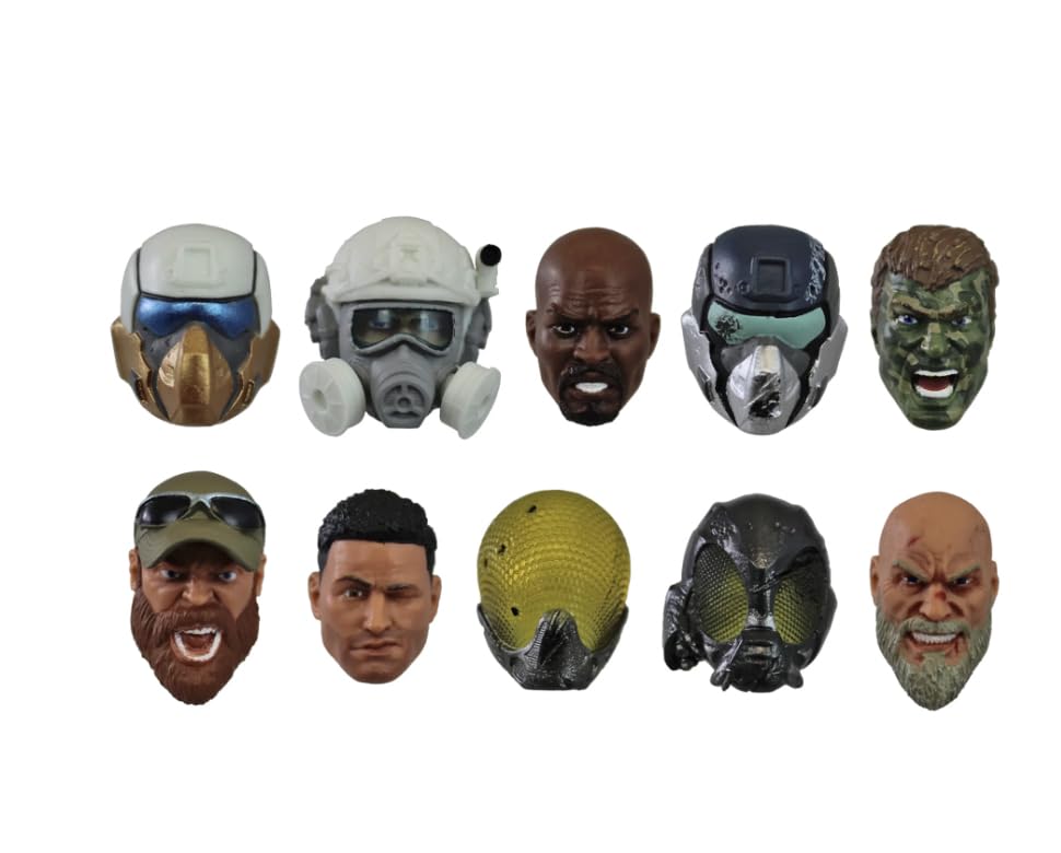 Action Force Valaverse Series 5 Head Pack Alpha – 10 Unique Heads for Male Figures
