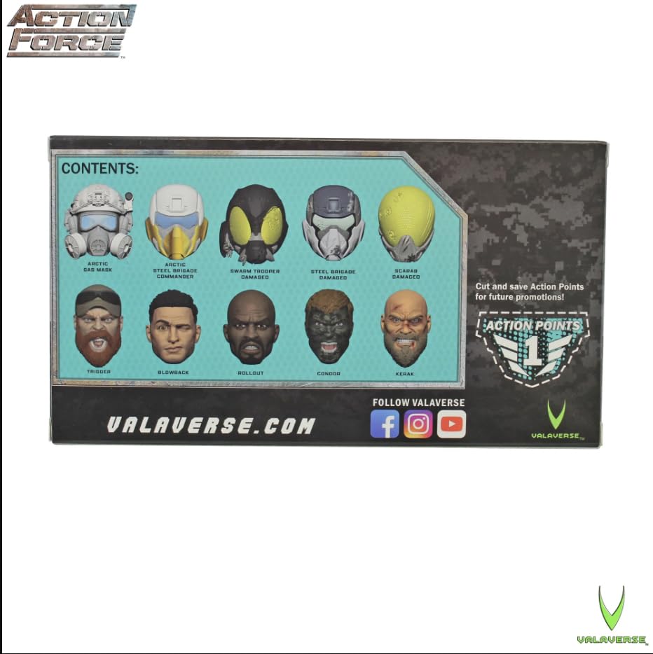 Action Force Valaverse Series 5 Head Pack Alpha – 10 Unique Heads for Male Figures