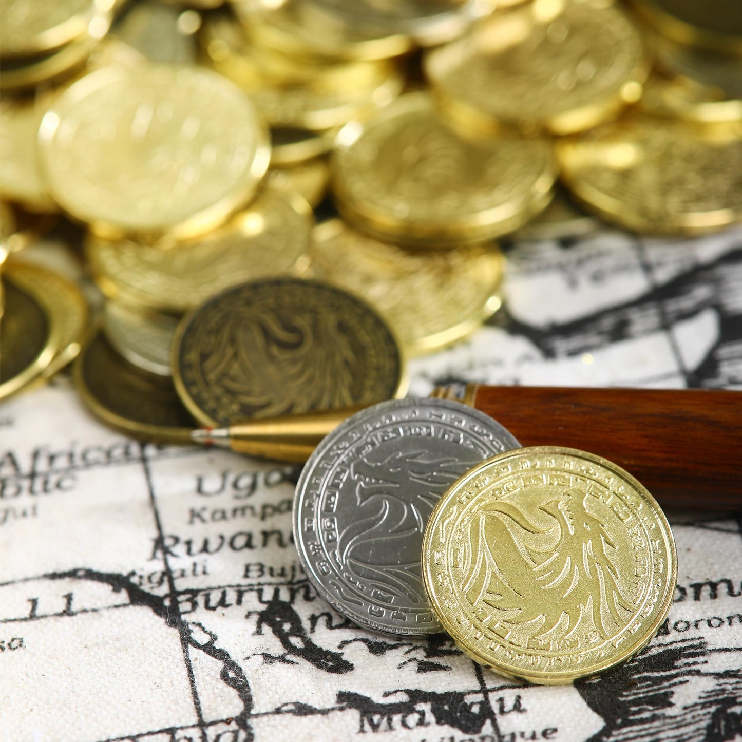 ACTIONDRAKE Metal Pirate Coins – 100-Piece Treasure Set for RPGs, Parties & Scavenger Hunts