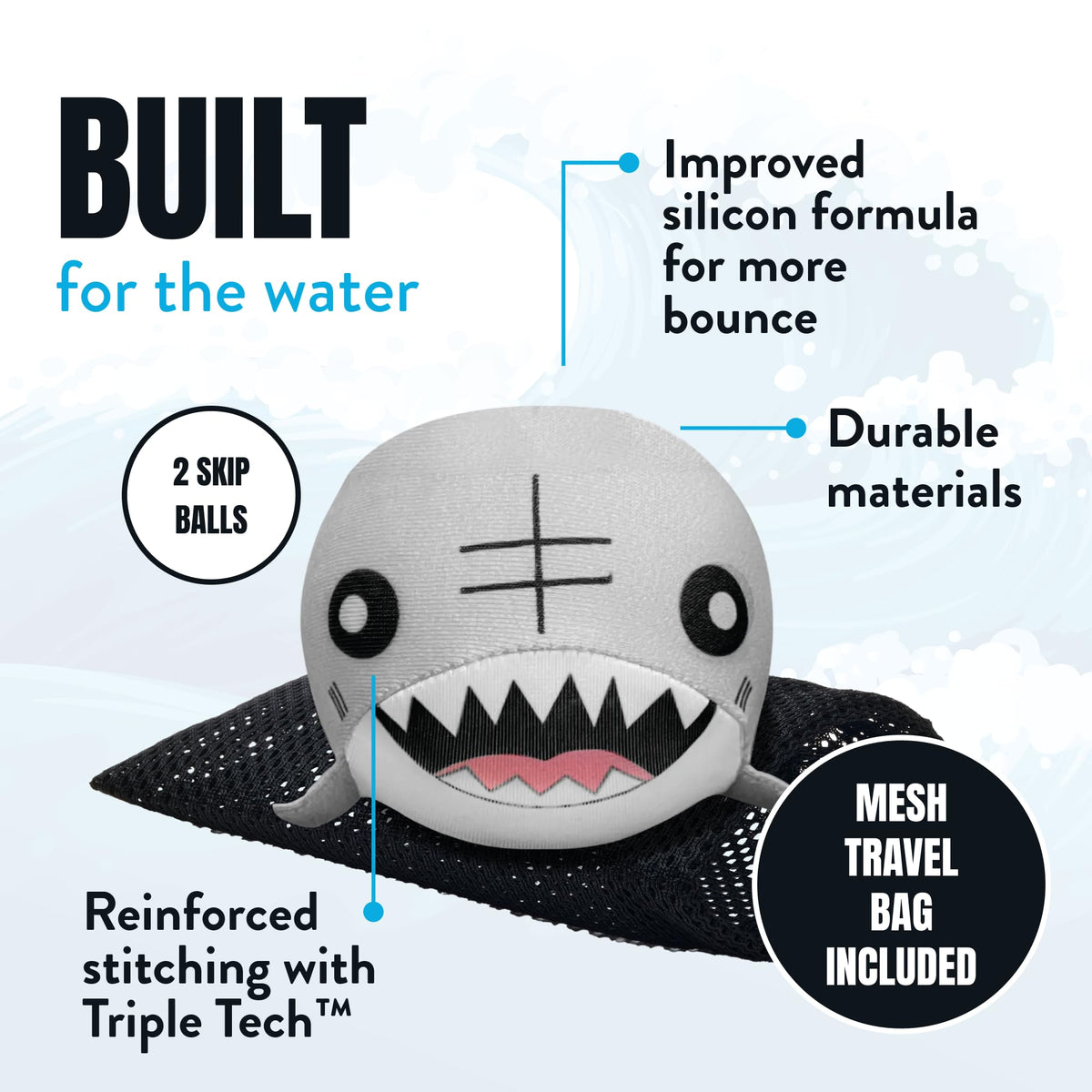 Activ Life Skip Balls – Shark Toys for Kids Aged 4-8, Beach & Pool Outdoor Fun