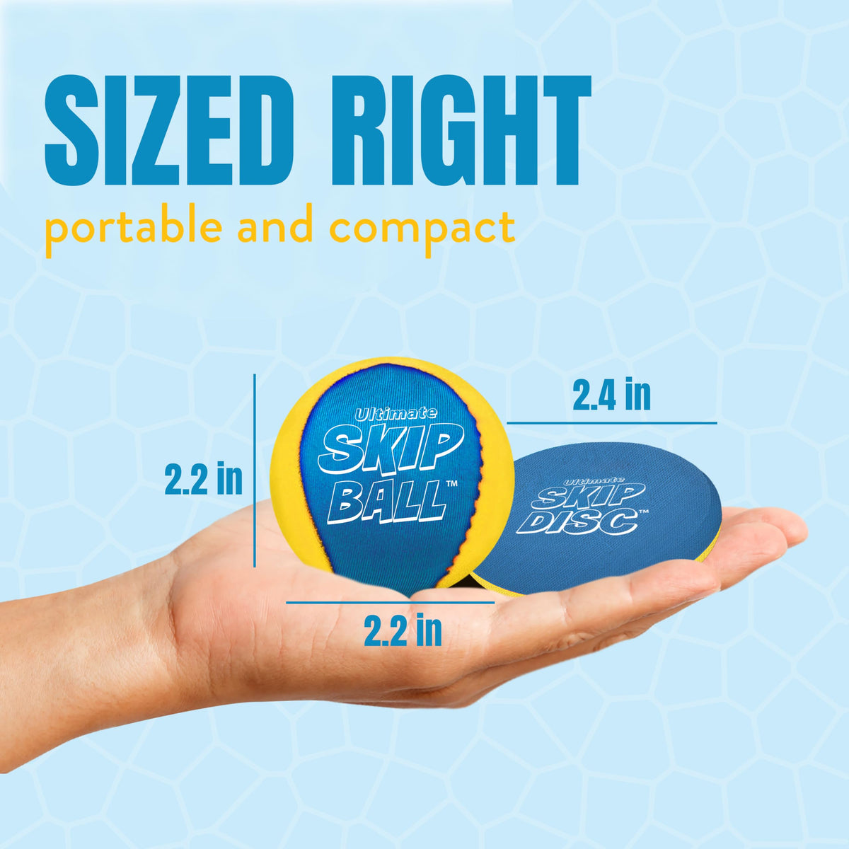 Activ Life Ultimate Skip Ball (Yellow/Cyan) – Beach & Pool Toy for All Ages