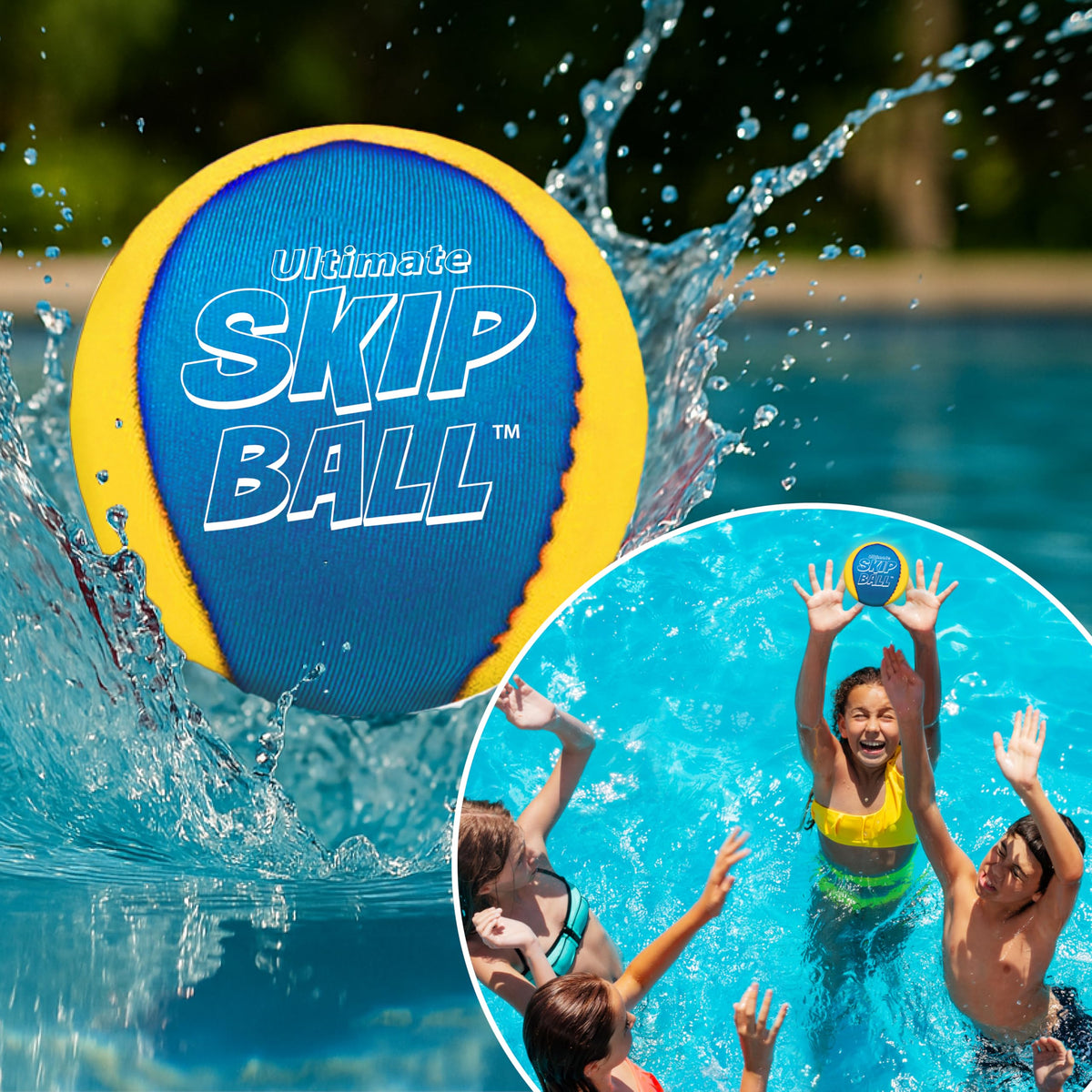 Activ Life Ultimate Skip Ball (Yellow/Cyan) – Beach & Pool Toy for All Ages