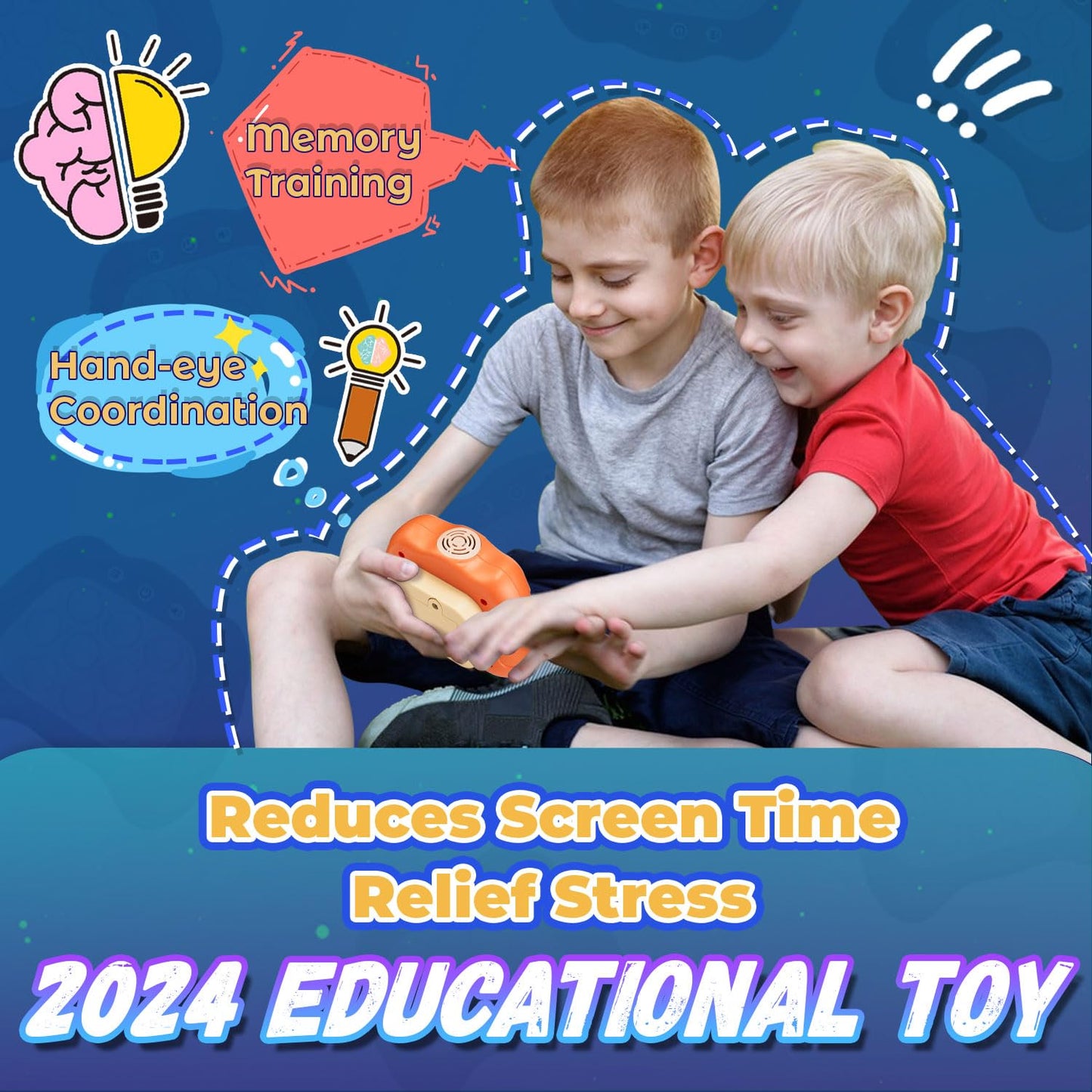 Acvens Fast Push Game - 4-Mode Sensory Puzzle Toy for Kids 6-12 (White)