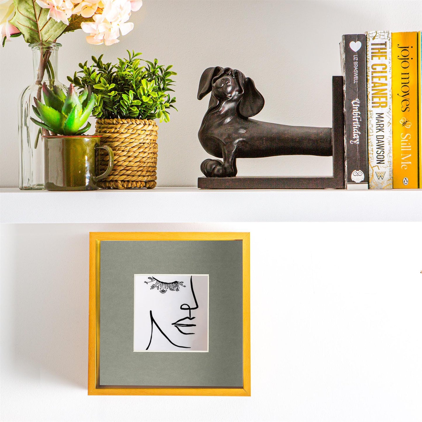 8" x 8" Light Wood 3D Deep Box Photo Frame - with 4" x 4" Mount