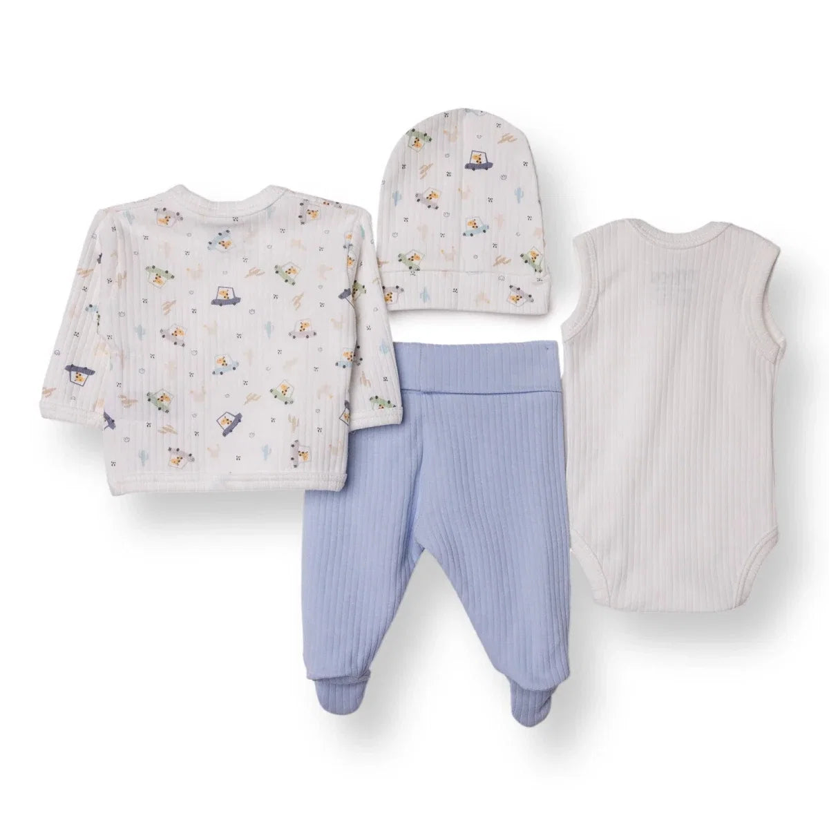 Tiffany 100% Cotton Tiny Baby Set - Ecru