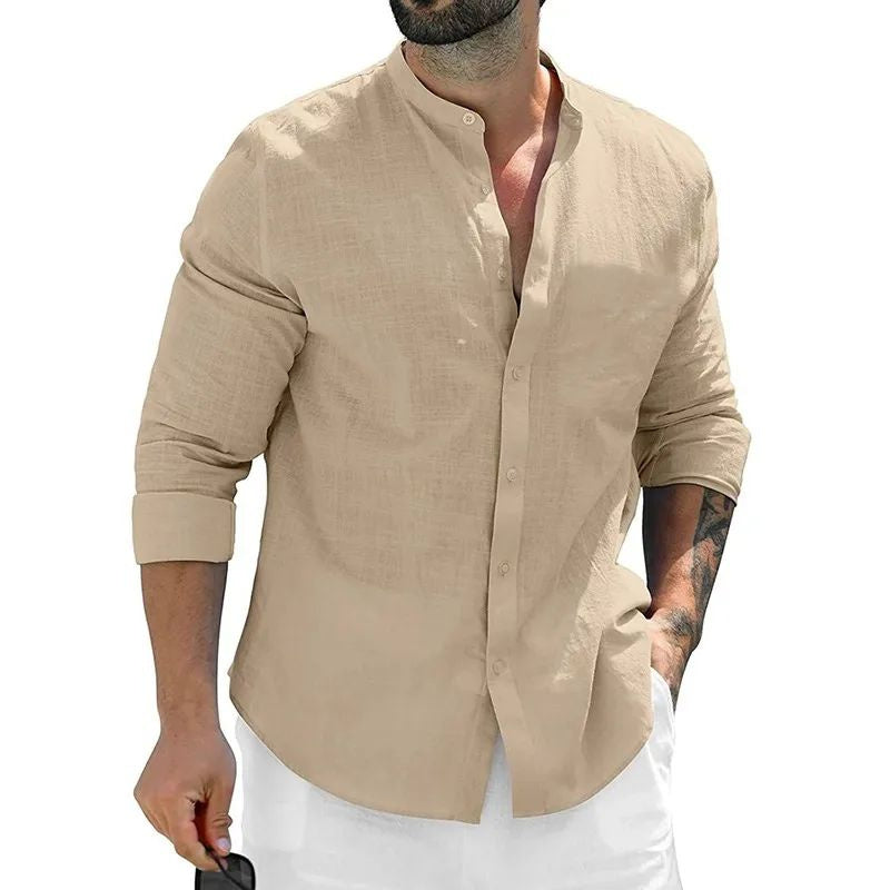 Autumn Mens Long Sleeve Shirts Cotton Business  Men