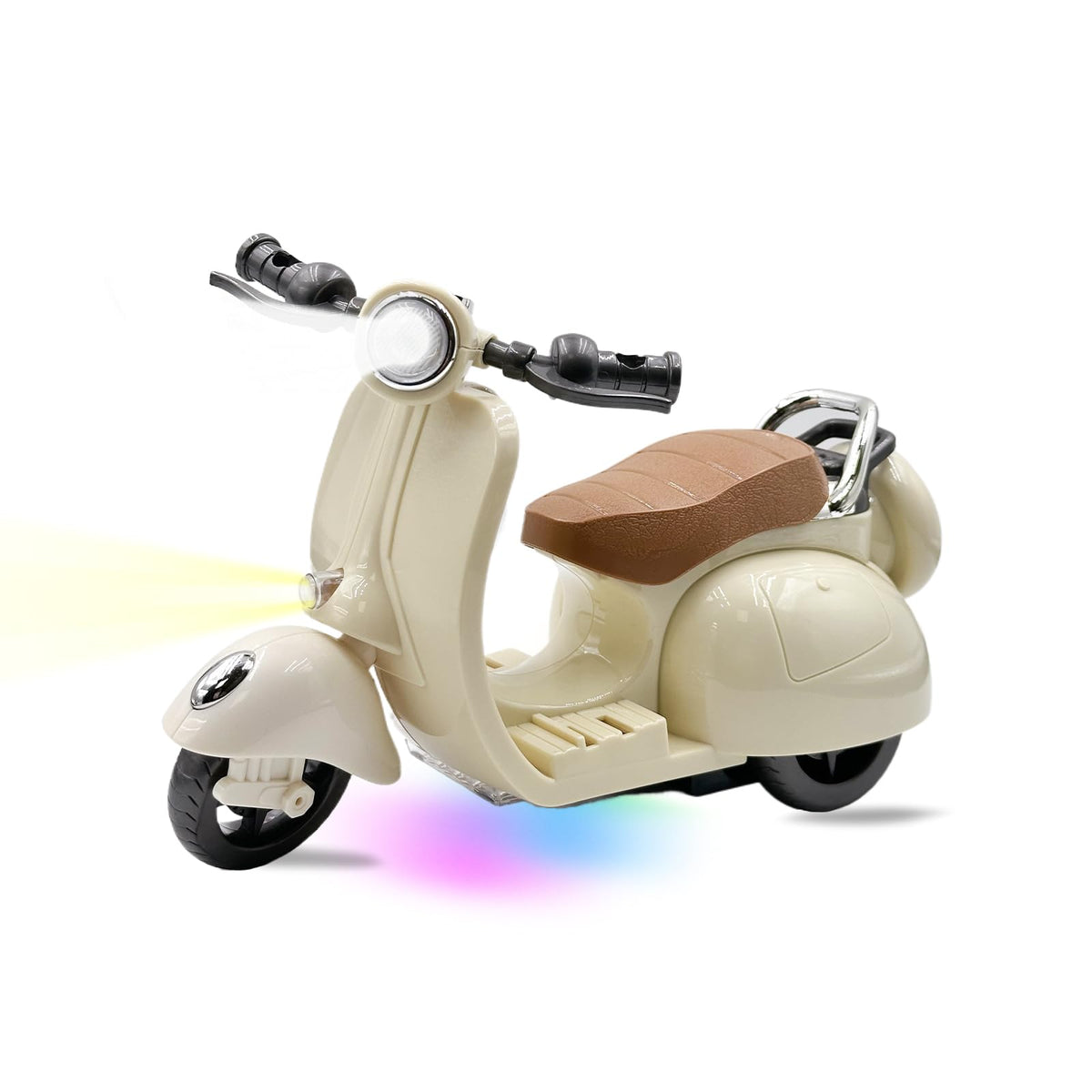 Adehevio Electric Doll Scooter for 17cm Dolls – Music & Lights (White)