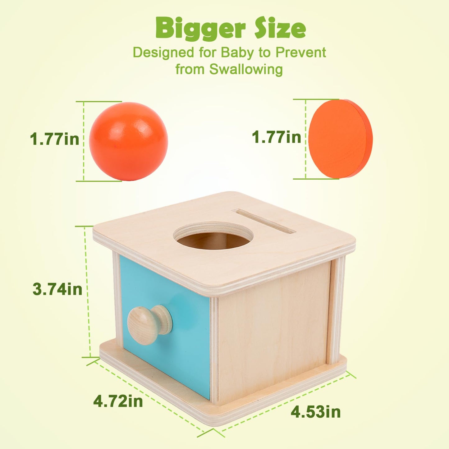 Adena Montessori Infant & Toddler Coin Box – 2-in-1 Shape Sorter & Storage (Blue Door)