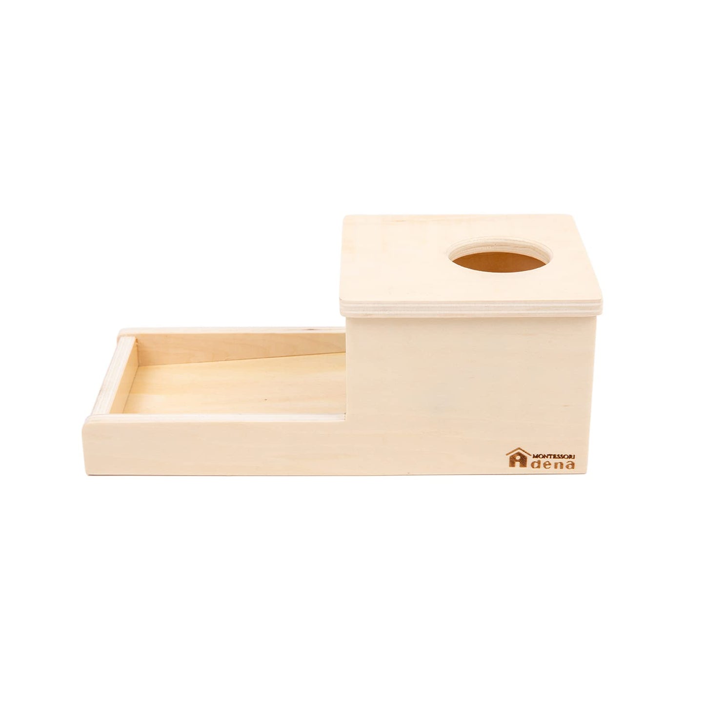 Adena Montessori Object Permanence Box with Tray - Wooden Baby Toy for 6-12 Months | 3 Balls & Colorful Learning