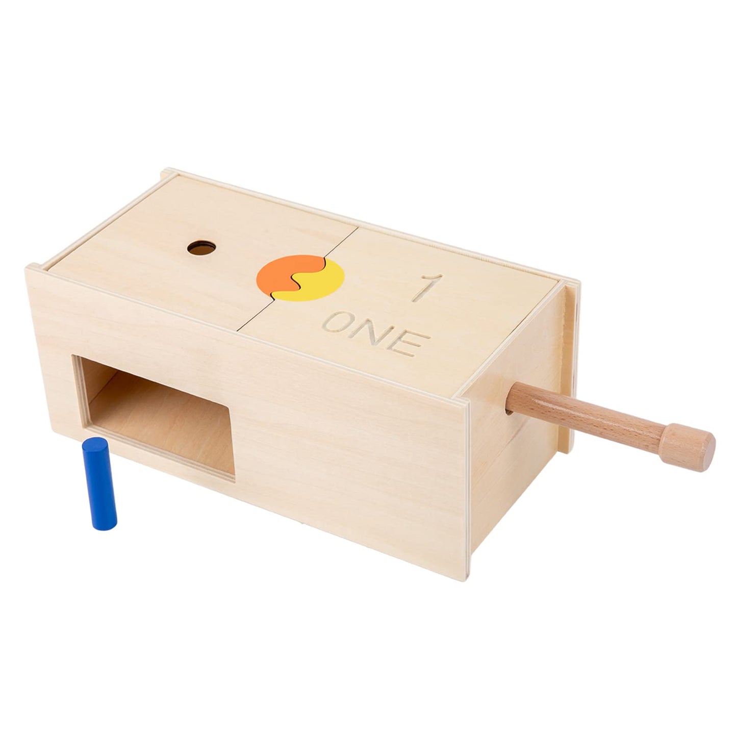 Adena Montessori Peg Drop Box – Wooden Tumble Down Counting Pegs for Early Math Skills