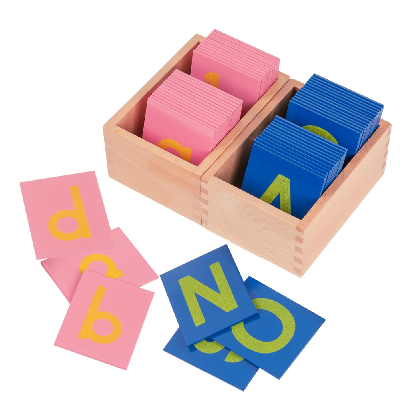 Adena Montessori Sandpaper Letters – Lower & Upper Case Alphabet Cards for Early Learning