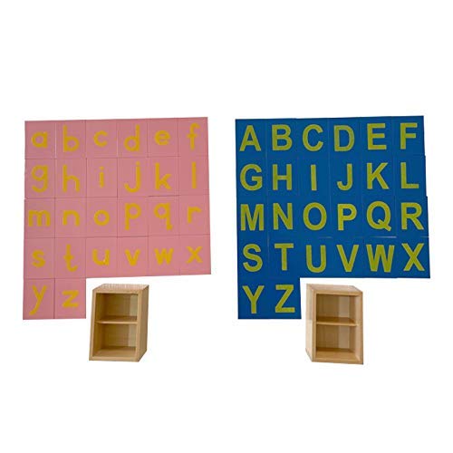Adena Montessori Sandpaper Letters – Lower & Upper Case Alphabet Cards for Early Learning