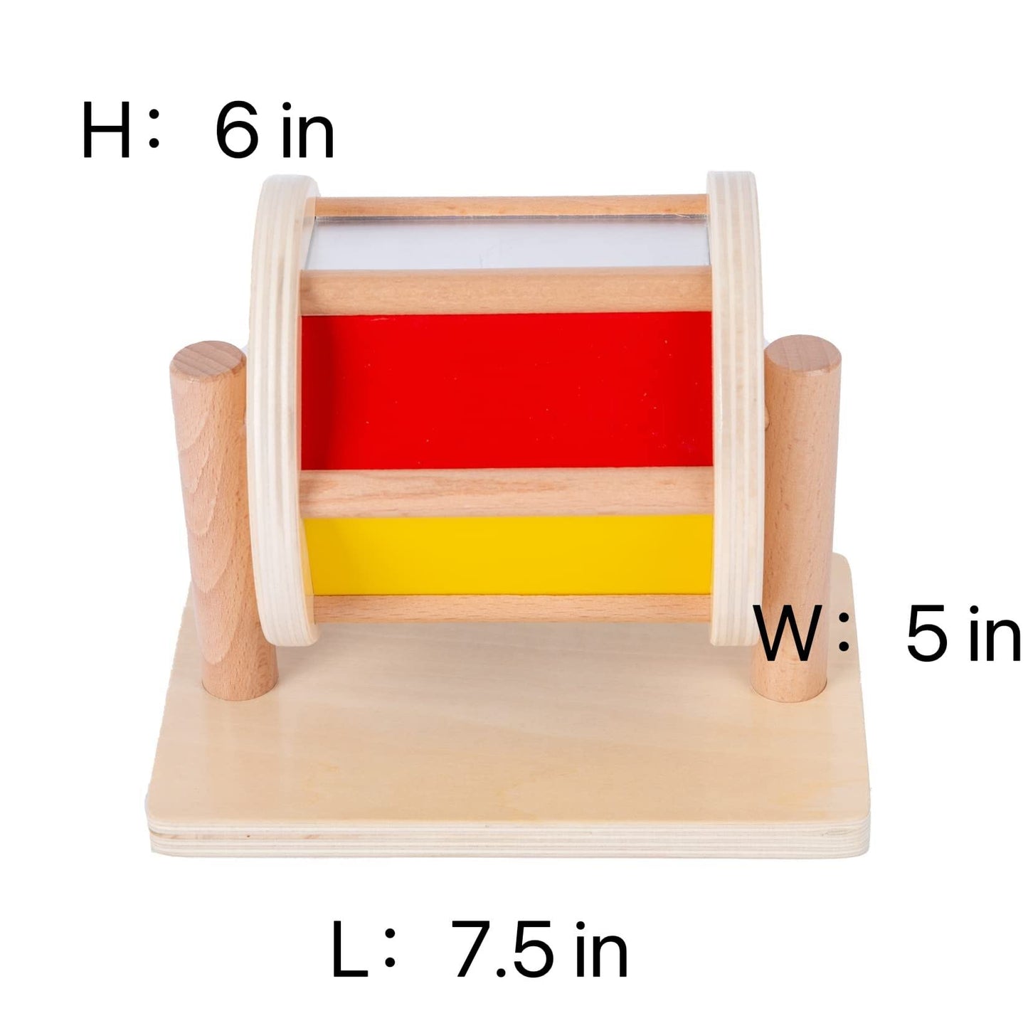 Adena Montessori Baby Toys Play Kit – Mirror Peekaboo, Spinning Rainbow Drum & Fabric Ball for 6-12 Months