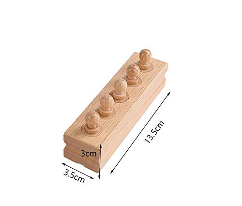 Adena Montessori Wooden Small Cylinders Block Set – Knobbed Cylinder Sockets (Set of 4)