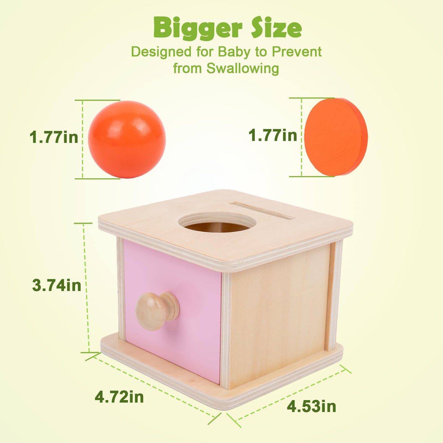 Adena Montessori Coin Box – 2-in-1 Montessori Toy for 6-12 Months to 2 Years (Pink Door)