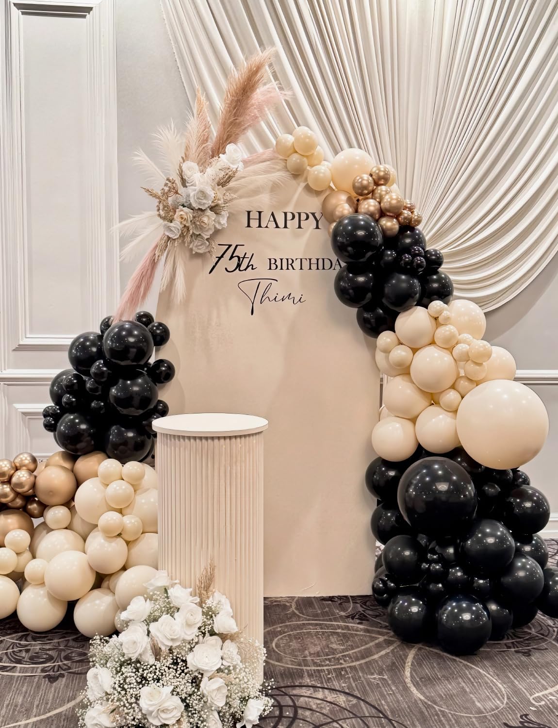 Adeyoo Black & Gold Balloon Arch Garland Kit – 125Pcs for Weddings, Birthdays & Parties
