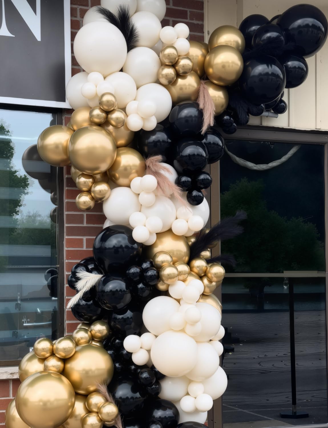 Adeyoo Black & Gold Balloon Arch Garland Kit – 125Pcs for Weddings, Birthdays & Parties
