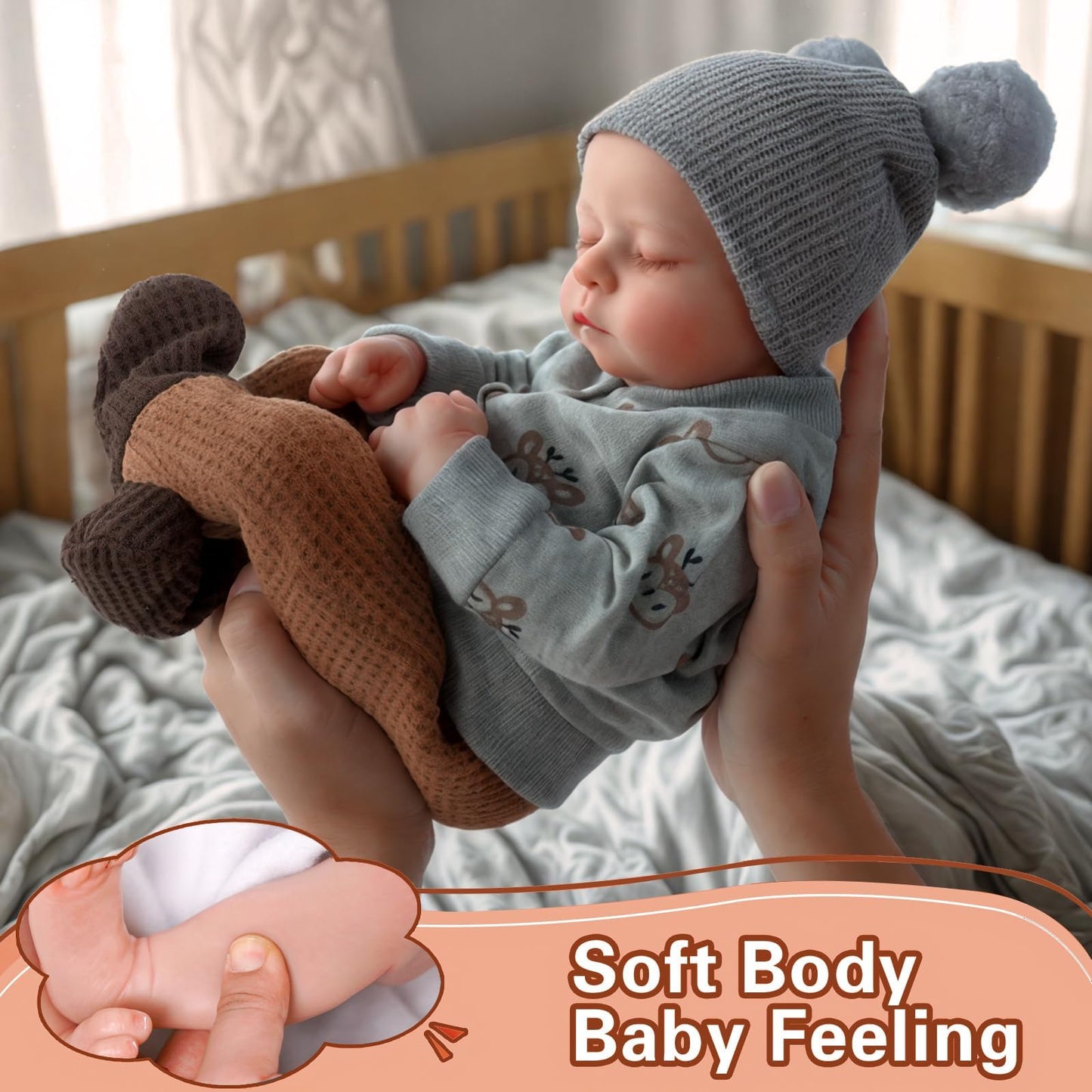 ADFO Lifelike Reborn Baby Doll Boy - 17-Inch Silicone Full-Body Soft Realistic Newborn