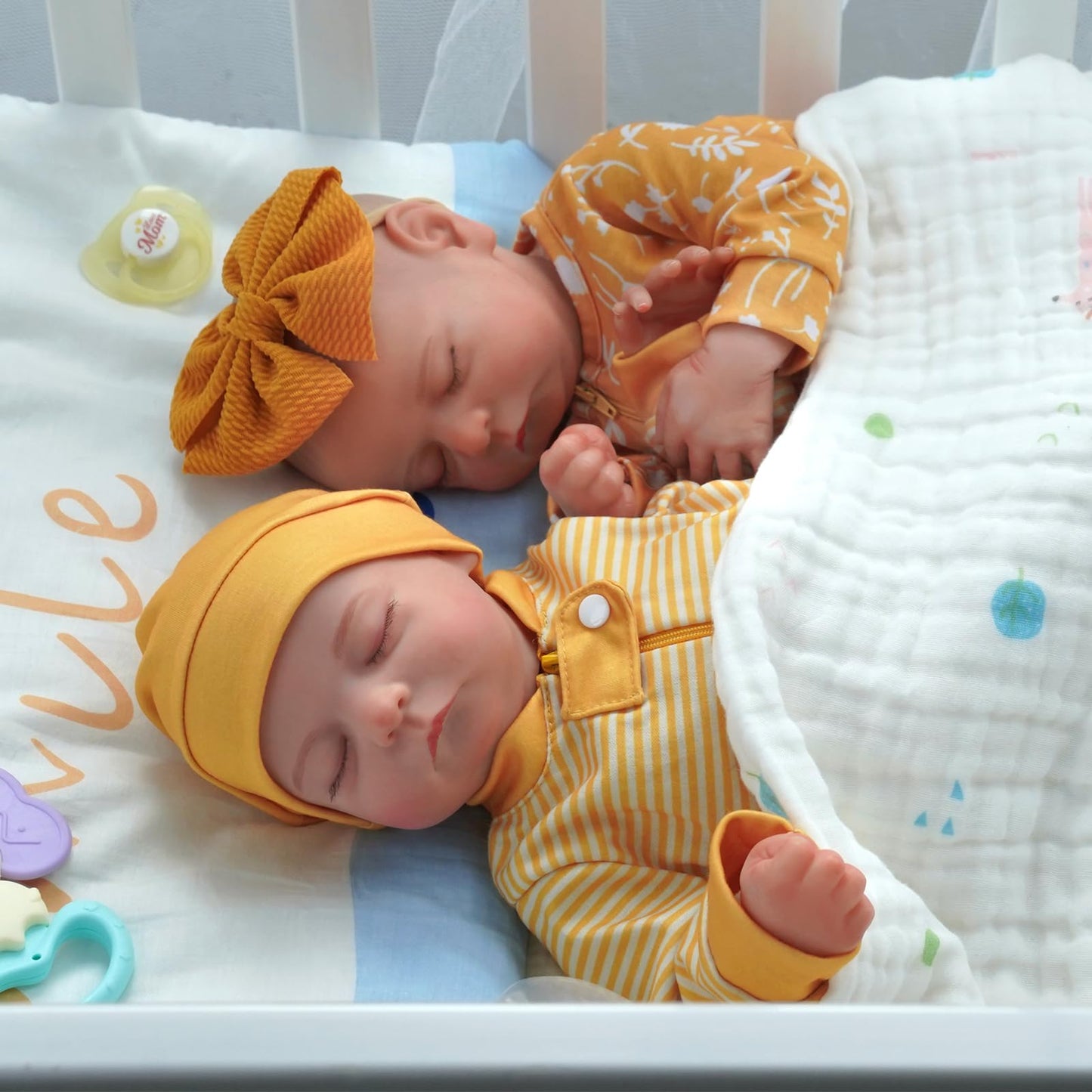 ADFO Lifelike Twins Reborn Baby Dolls – 20-Inch Realistic Newborn Twins with Clothes