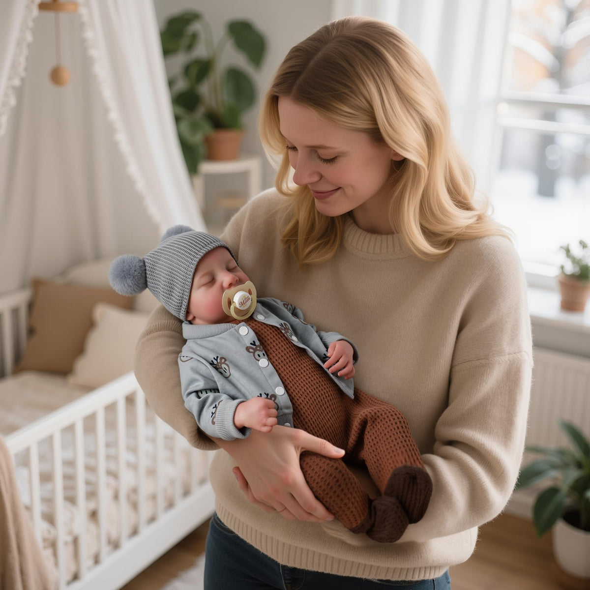 ADFO Realistic Reborn Baby Doll Boy – 20-Inch Lifelike Soft Vinyl, Poseable Newborn Toy for Ages 3+