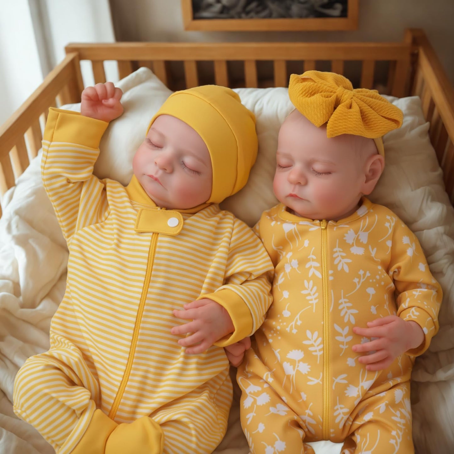 ADFO Lifelike Twins Reborn Baby Dolls – 20-Inch Realistic Newborn Twins with Clothes