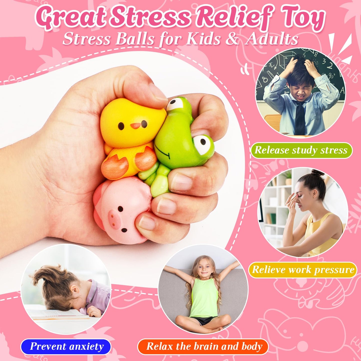 Adisher 24 Pack Valentines Day Gifts for Kids — Cards + Animal Squishy Toys for Classroom Exchanges