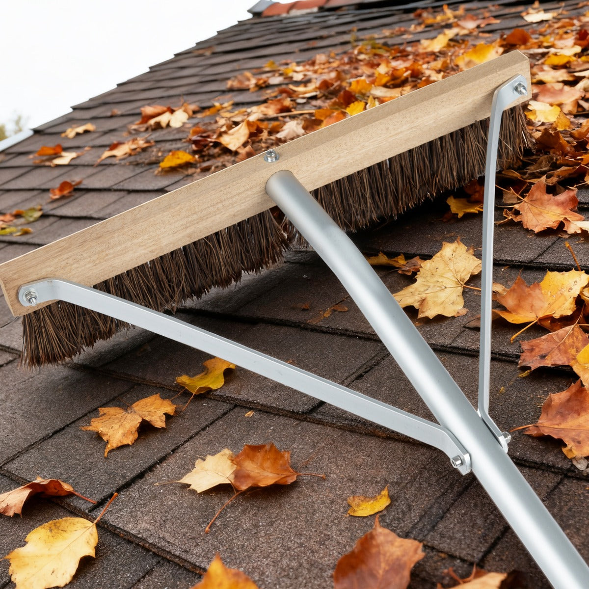 Adjustable Roof Rake with 5 Lightweight Aluminum Extension Poles