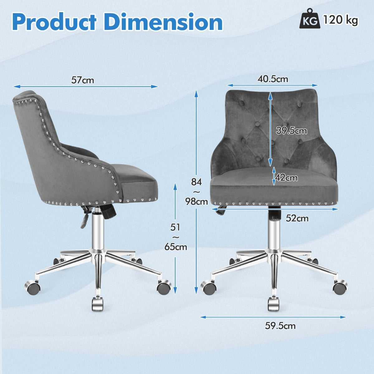 Adjustable 360° Swivel Accent Armchair-Beige