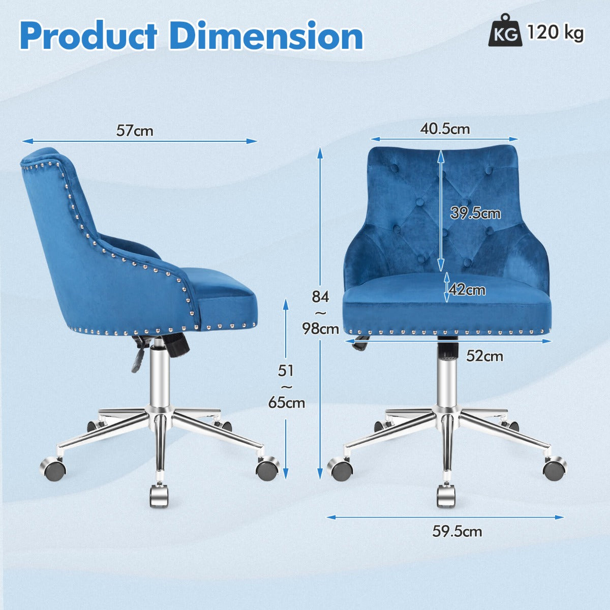 Adjustable 360° Swivel Accent Armchair-Beige