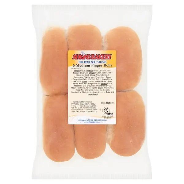Adkins Bakery 6 Medium Finger Rolls (Case of 1)